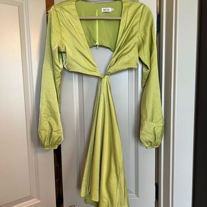 Beginning Boutique Satin Green Dress